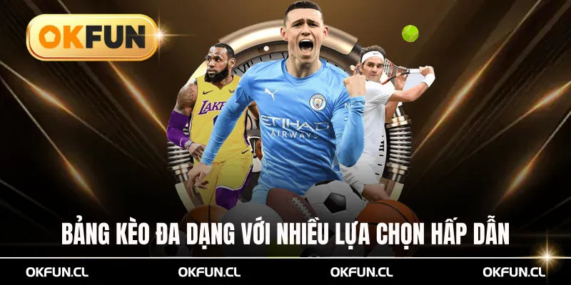 Bảng kèo đa dạng với nhiều lựa chọn hấp dẫn